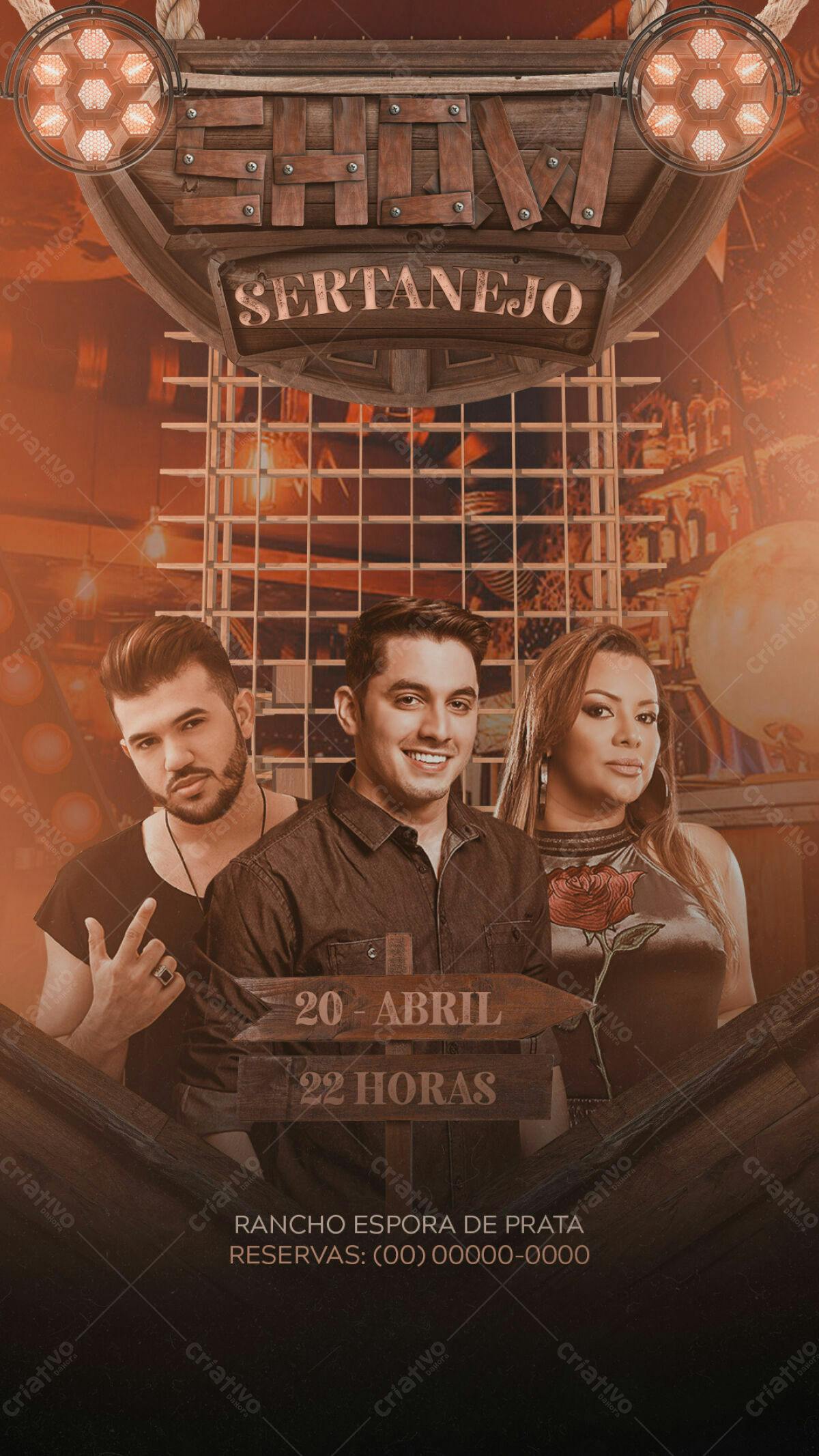 Flyer para Show Sertanejo PSD Editável