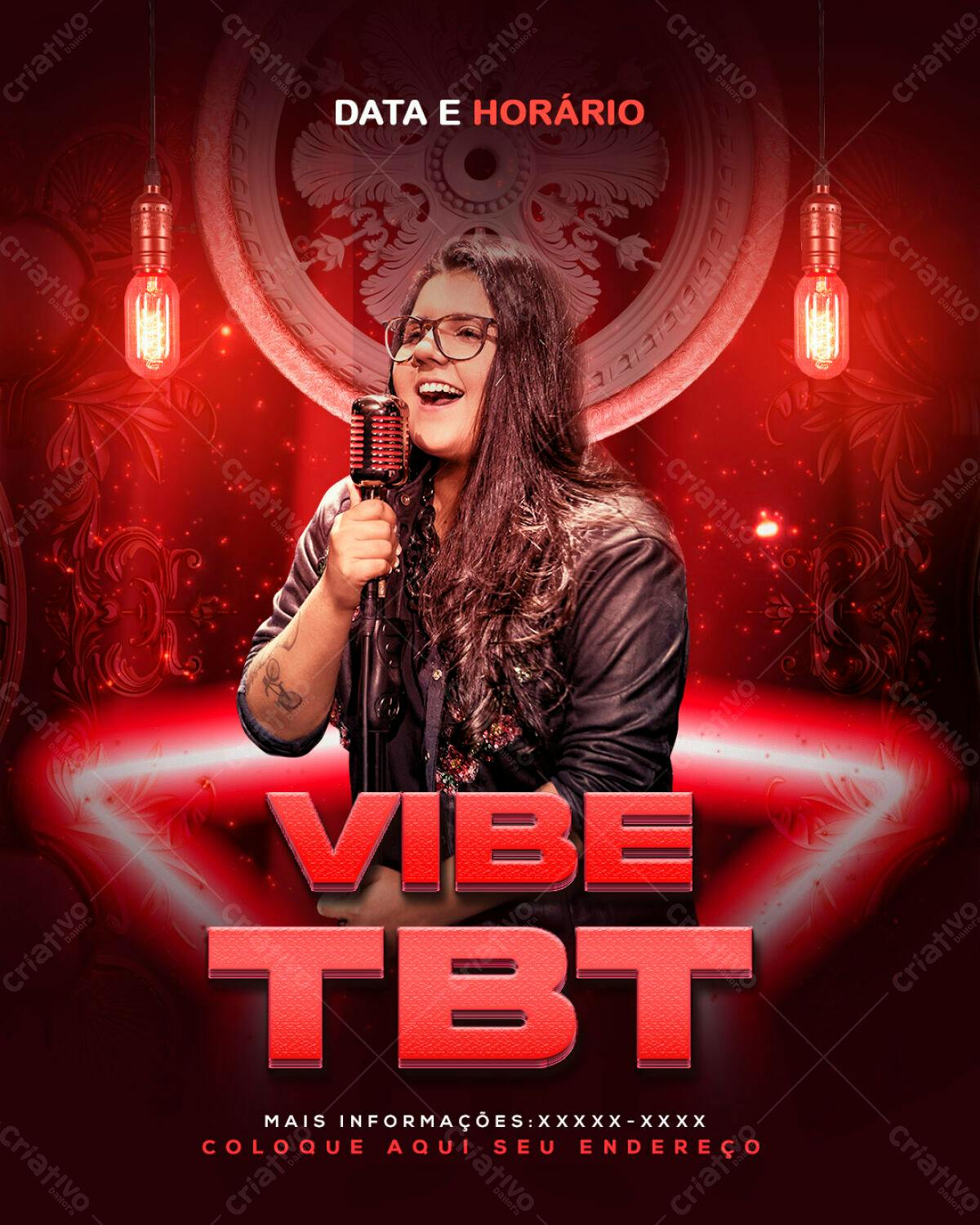 Flyer para Evento Musical Vibe TBT PSD Editável