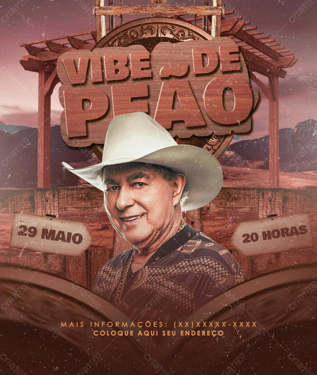 Flyer Vibe de Peão PSD Editável