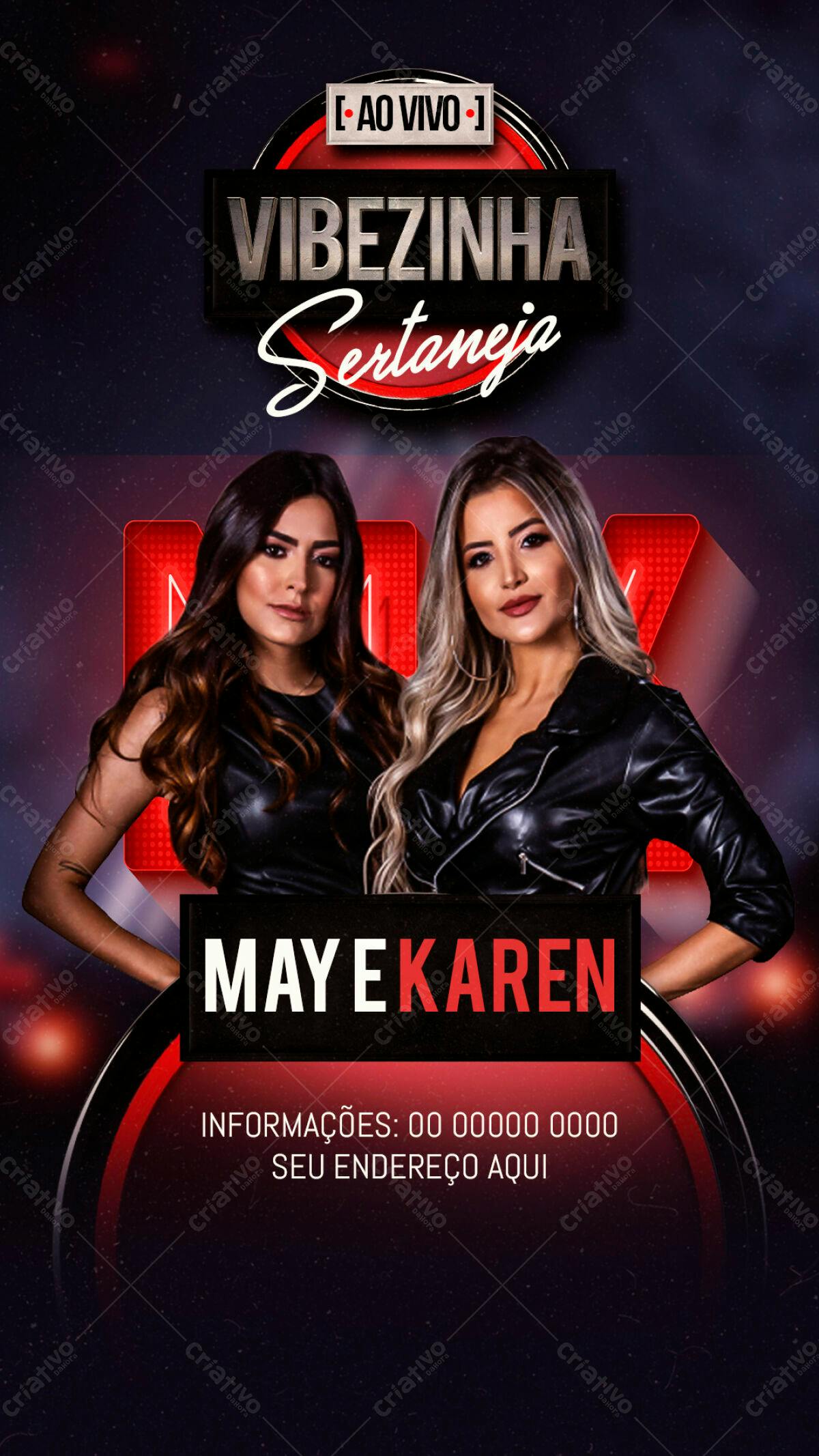Flyer para Show Sertanejo Maye Karen PSD Editável