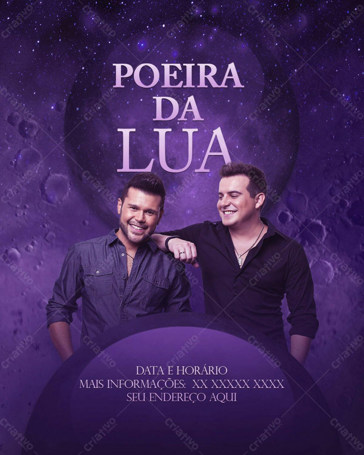 Flyer para Show Poeira da Lua PSD Editável