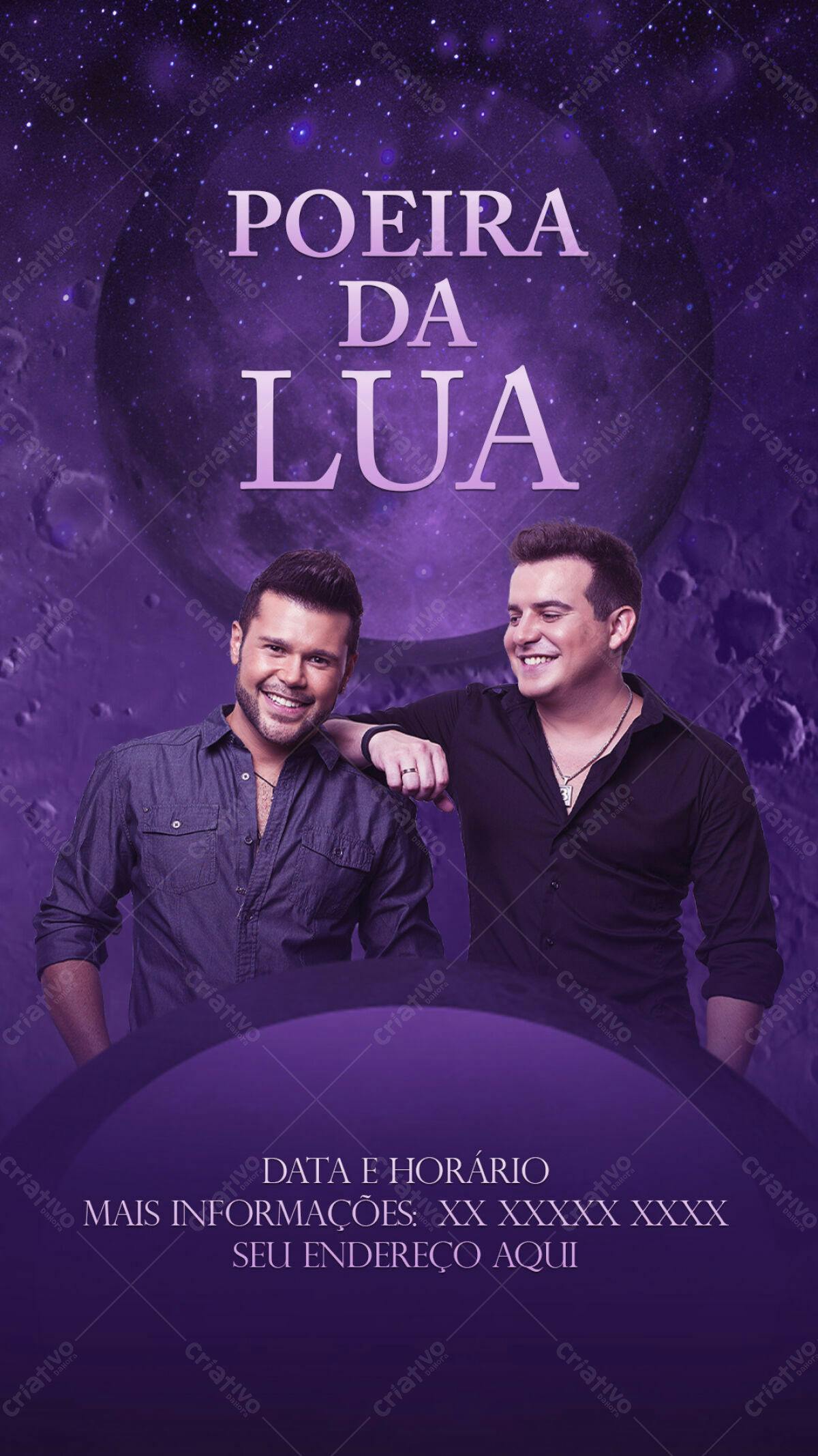 Flyer para Show Poeira da Lua PSD Editável