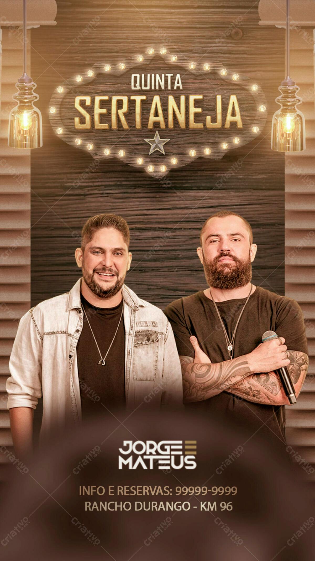 Flyer para Show Sertanejo Jorge e Mateus PSD Editável