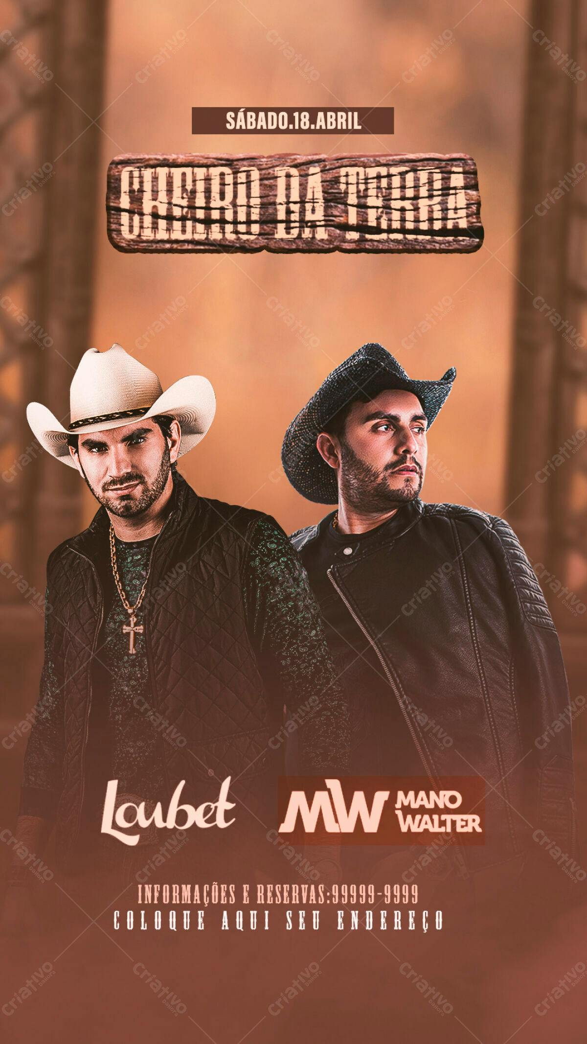 Flyer Show Sertanejo Cheiro da Terra PSD Editável