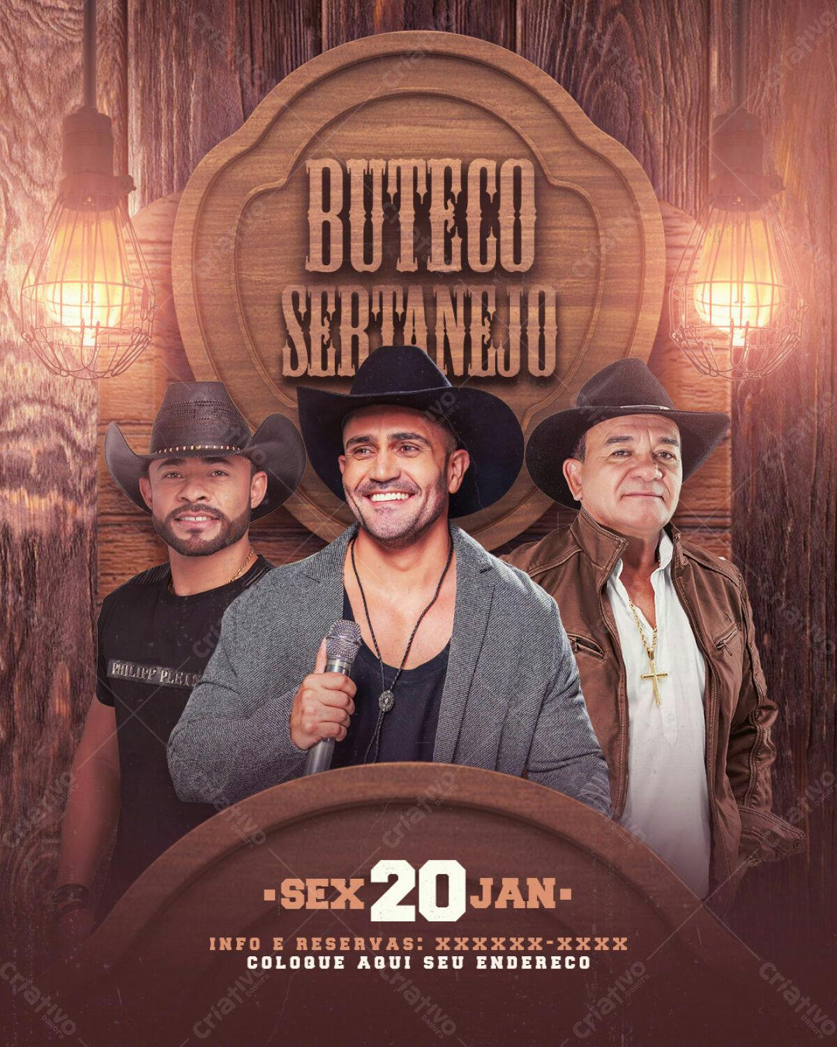 Flyer Buteco Sertanejo PSD Editável