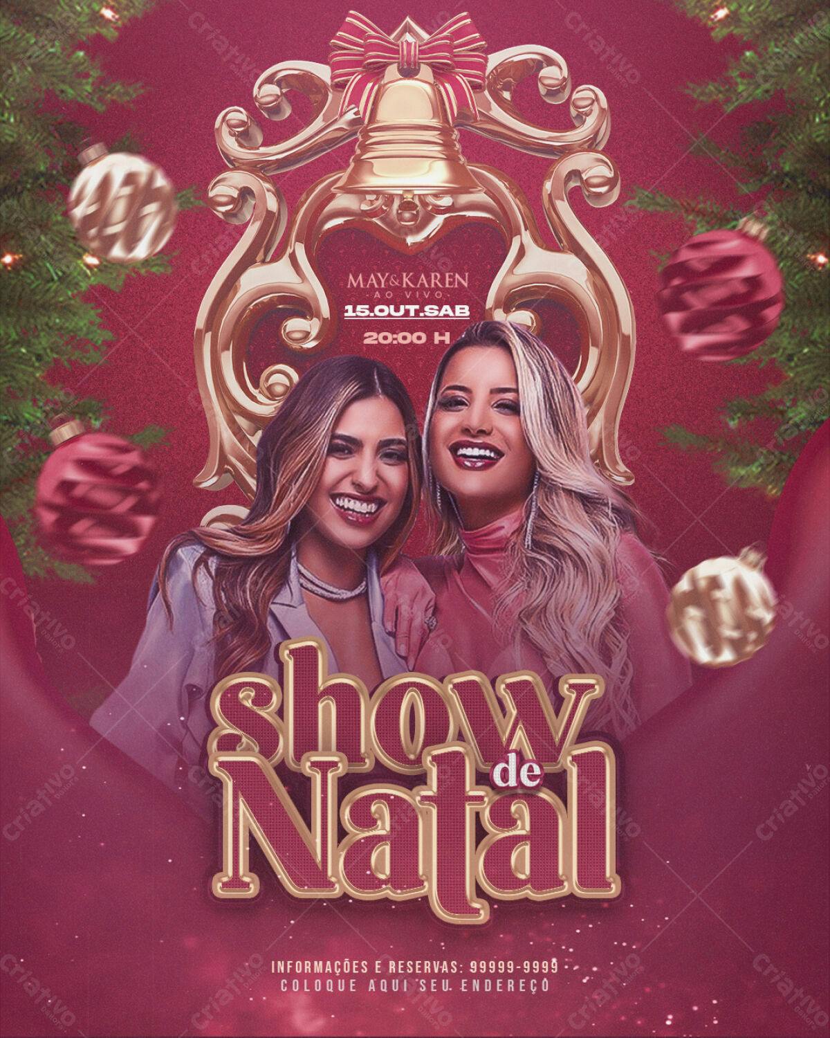 Flyer Show de Natal May & Karen PSD Editável
