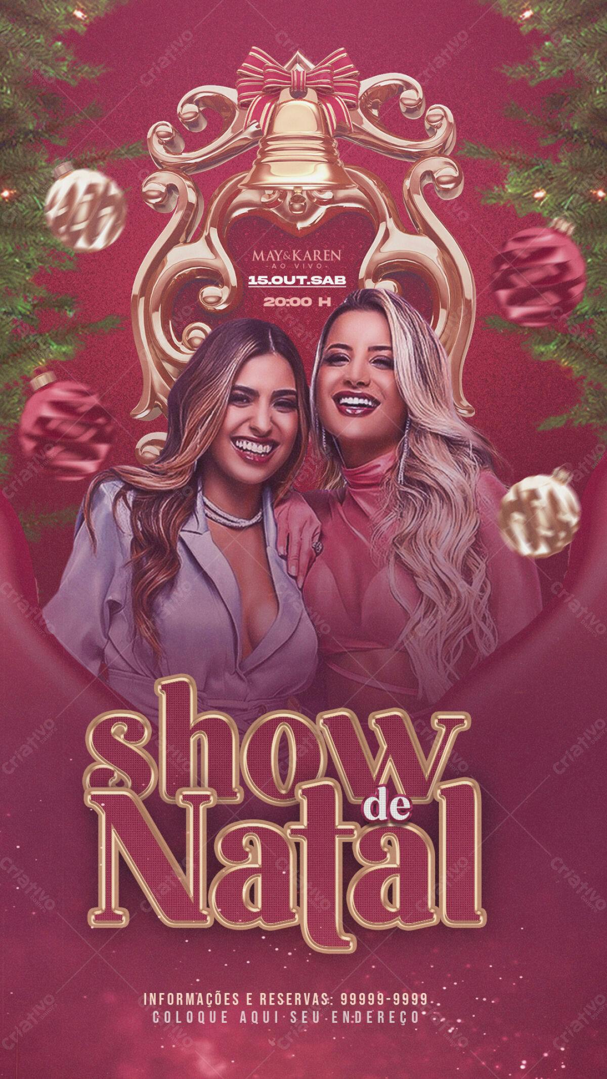 Flyer Show de Natal May & Karen PSD Editável