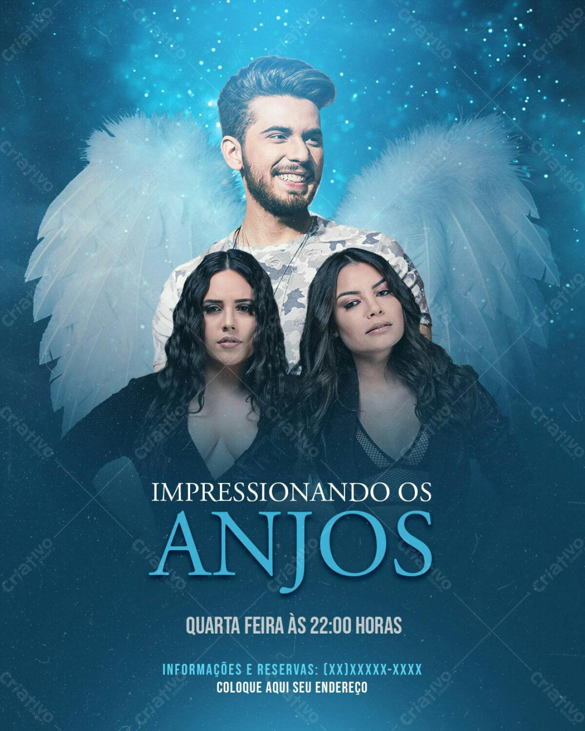 Flyer para Show Musical Impressionando os Anjos PSD Editável