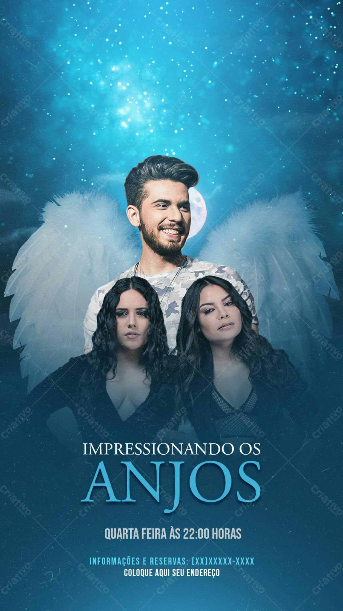 Flyer para Show Musical Impressionando os Anjos PSD Editável