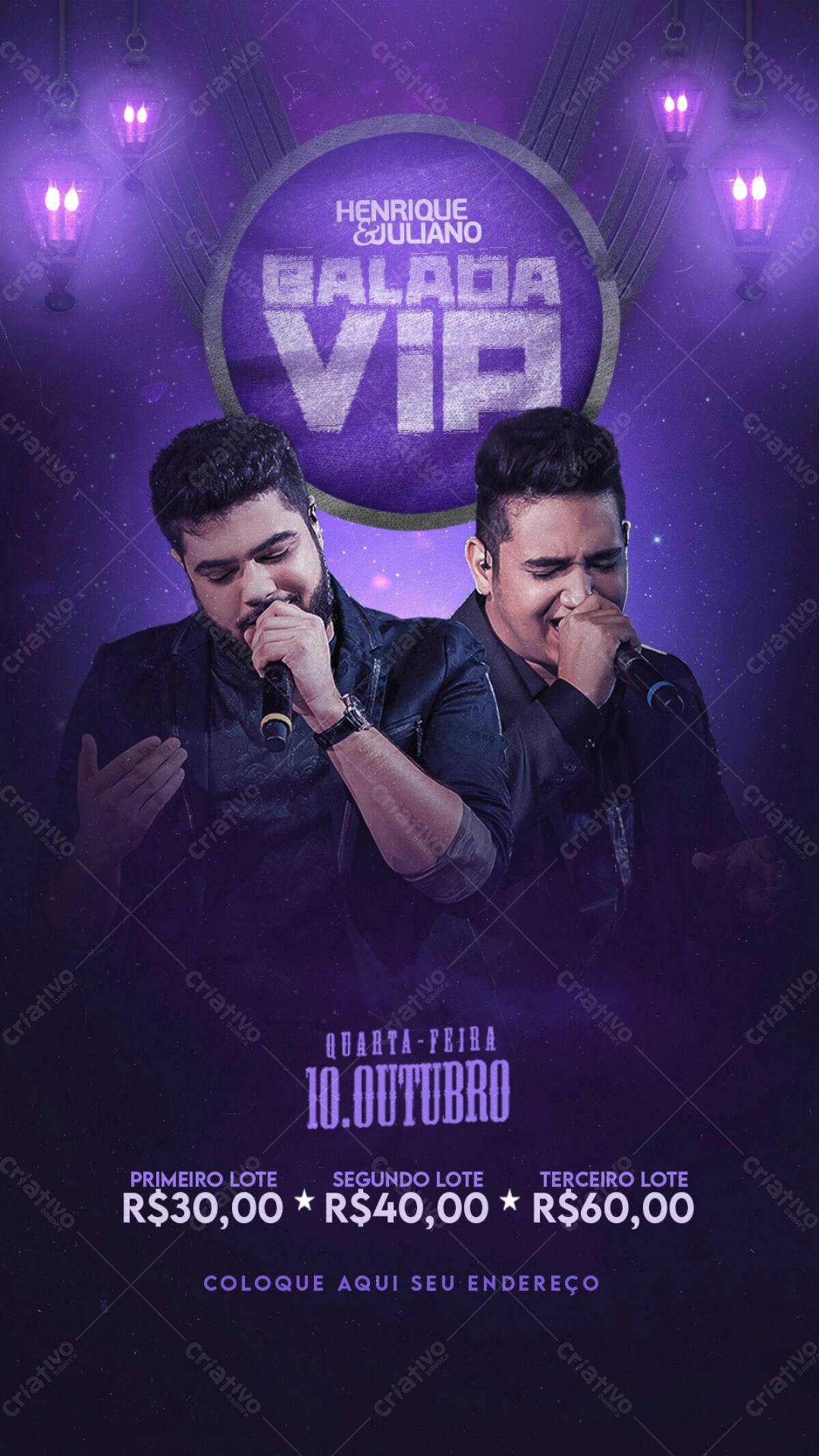 Flyer para Show Henrique e Juliano PSD Editável