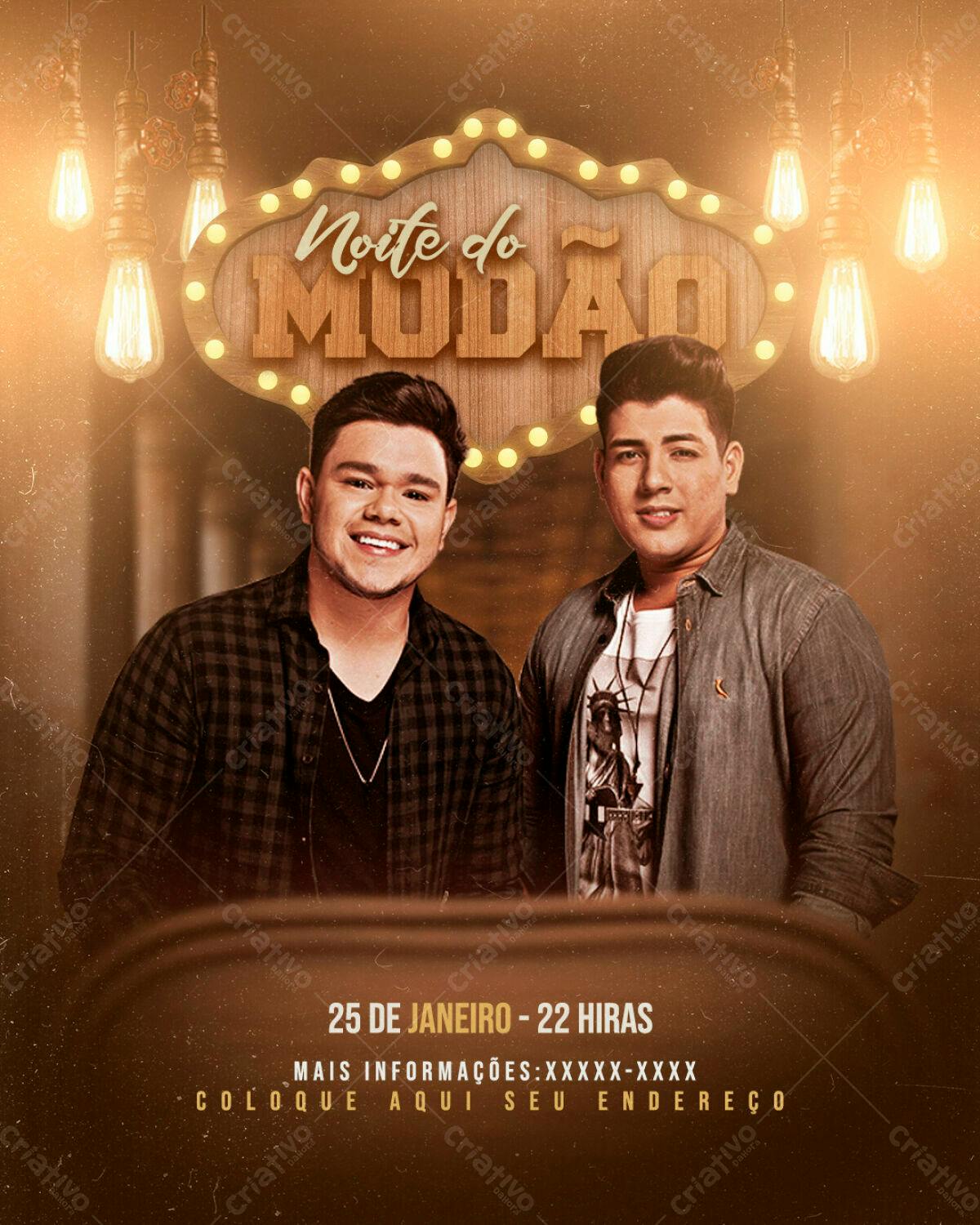 Flyer para Evento Musical Noite do Mudão PSD Editável