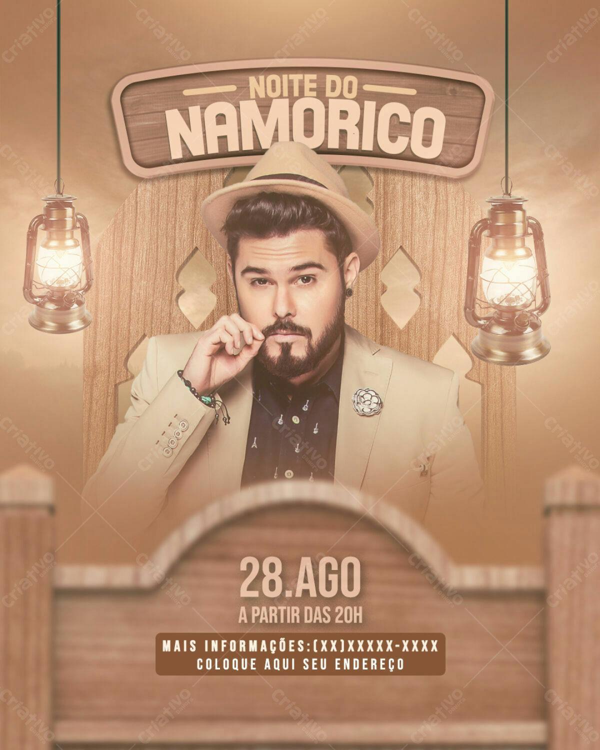Flyer para Noite do Namorico PSD Editável
