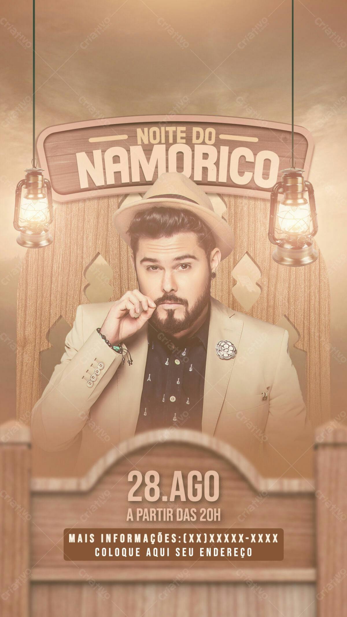 Flyer Noite do Namorico PSD Editável