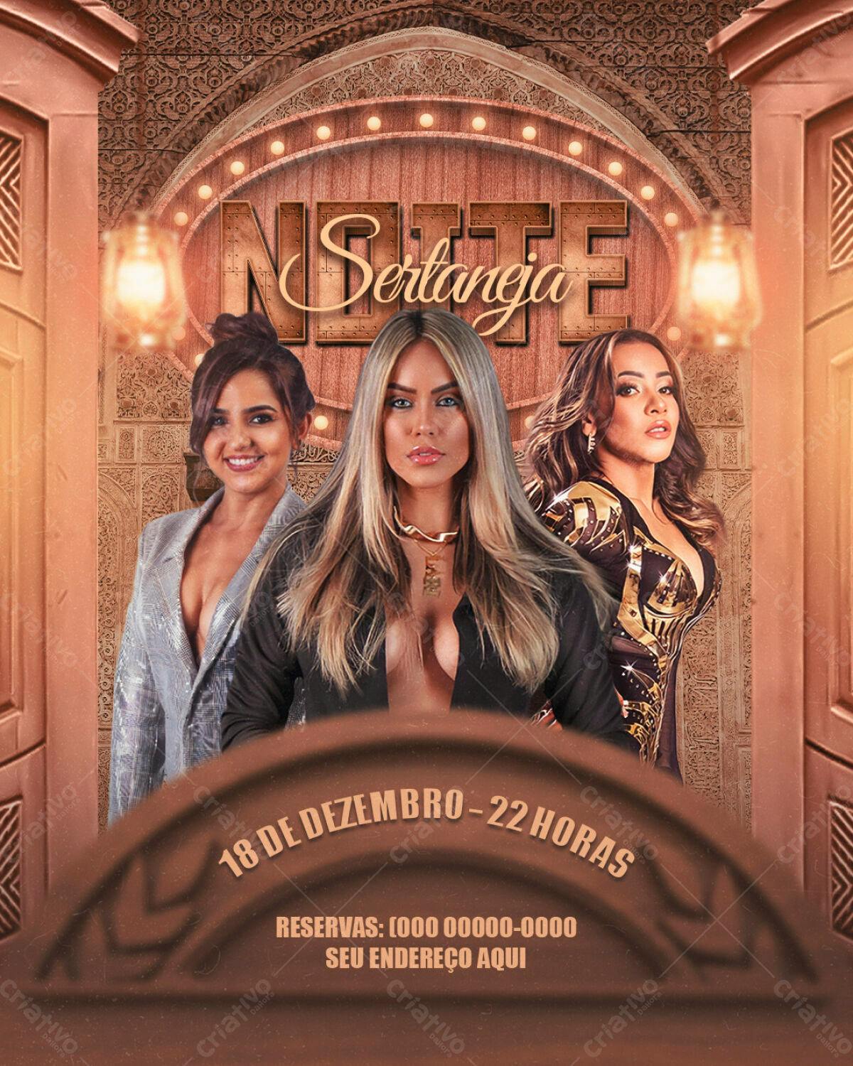 Flyer para Festa Sertaneja PSD Editável