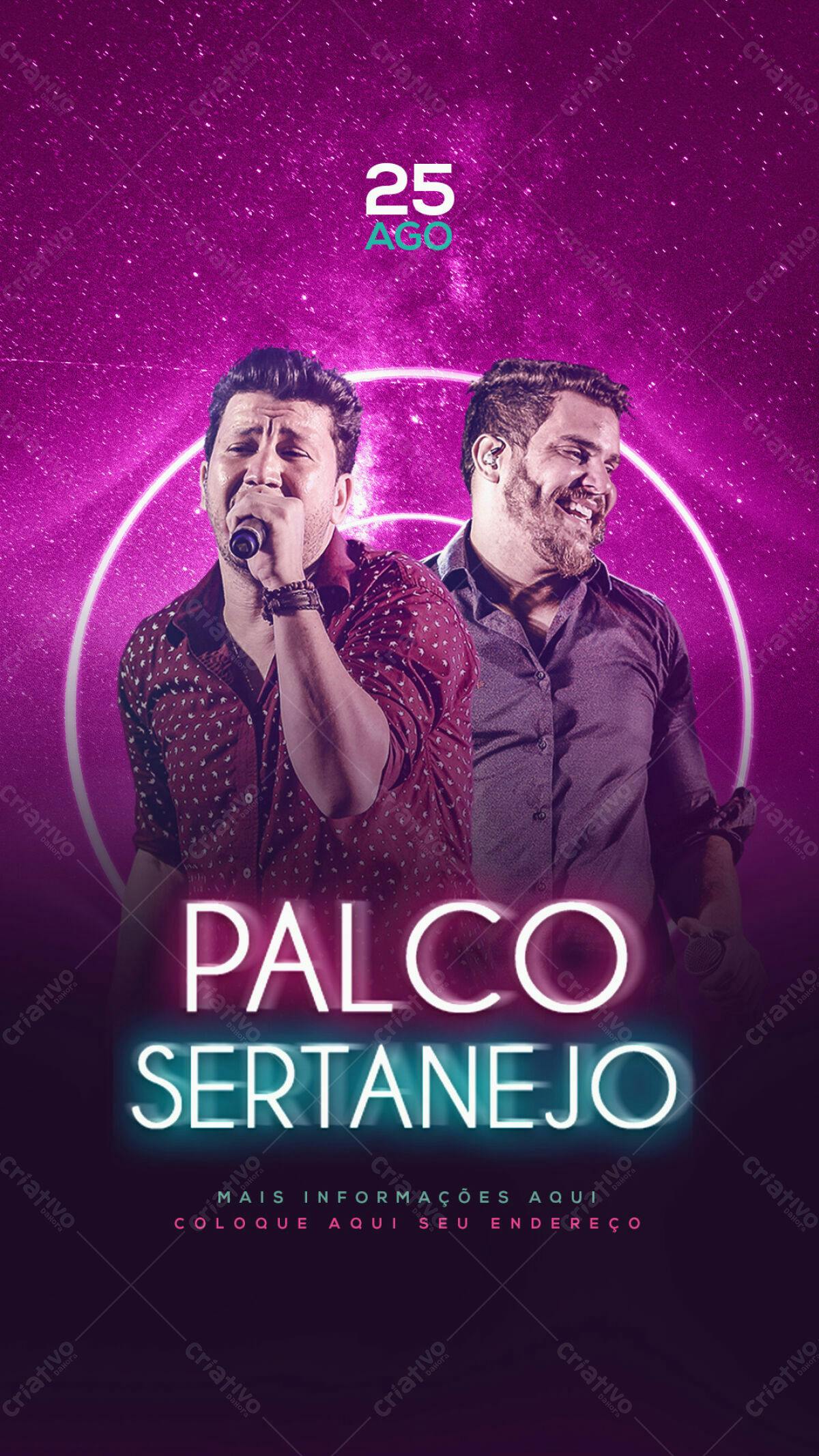 Flyer para Show Sertanejo 25 de Agosto PSD Editável