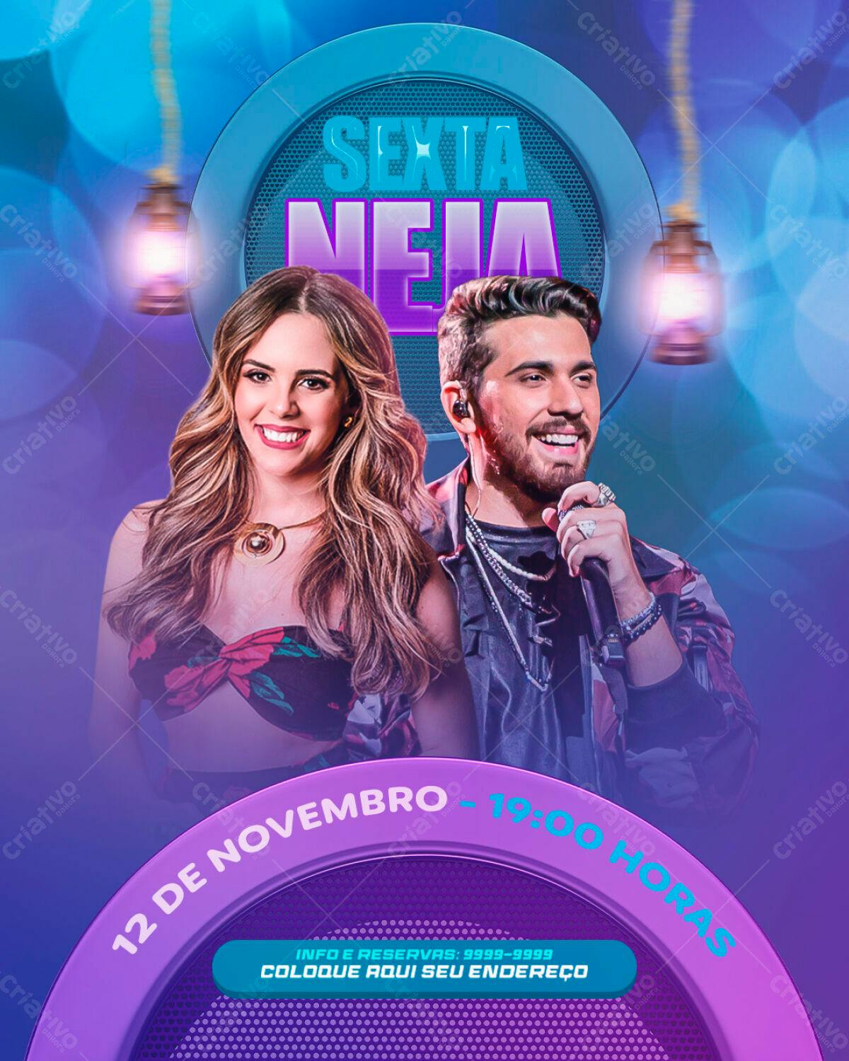 Flyer Festa Sertaneja PSD Editável