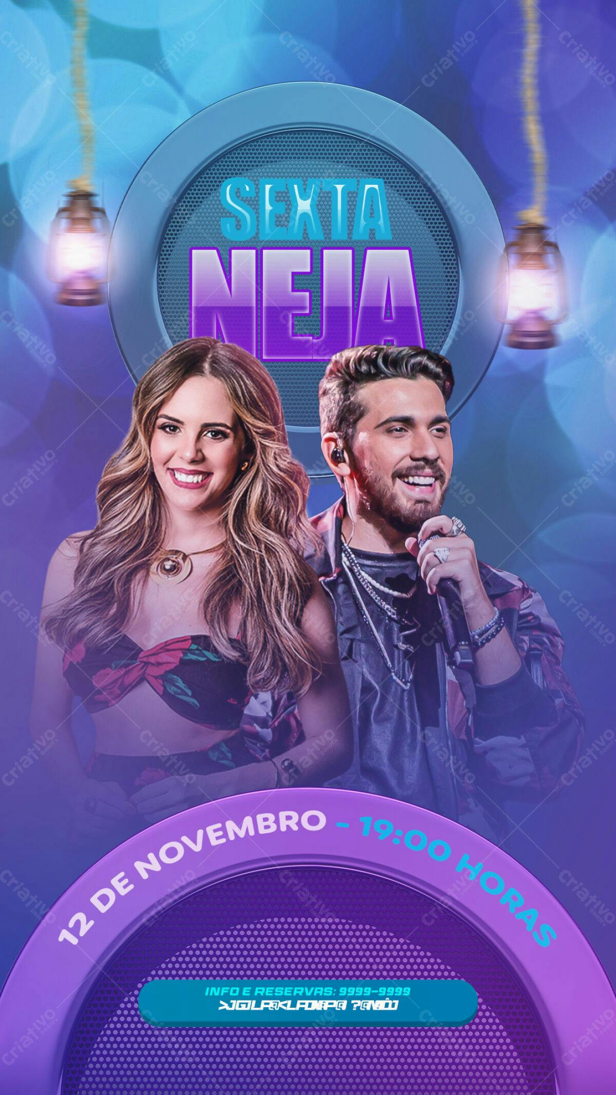 Flyer para Festa Sexta Neja PSD Editável
