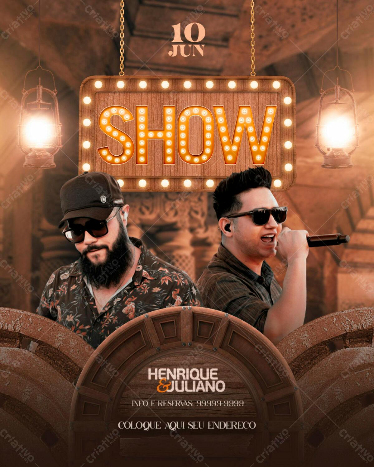 Flyer Show Henrique e Juliano PSD Editável