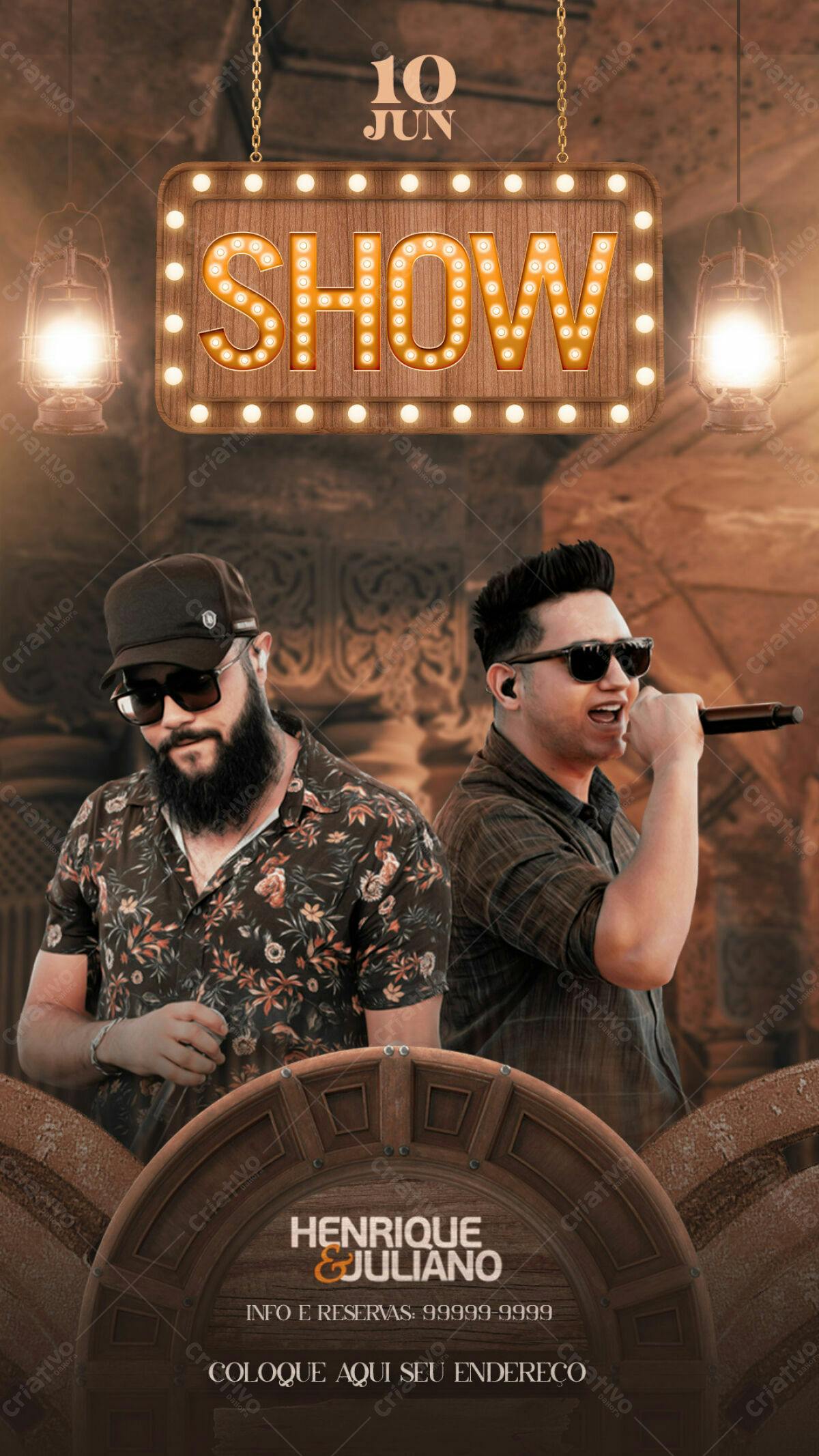 Flyer Show Henrique e Juliano PSD Editável