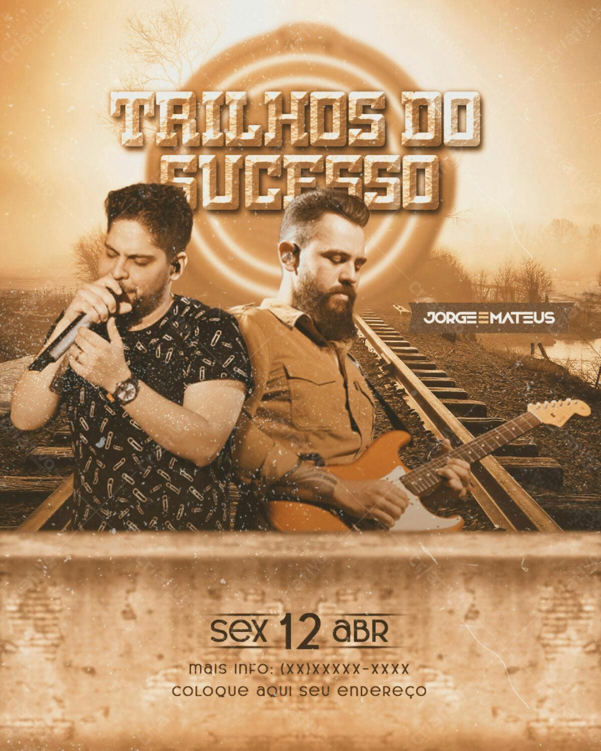 Flyer para Show Jorge e Mateus PSD Editável