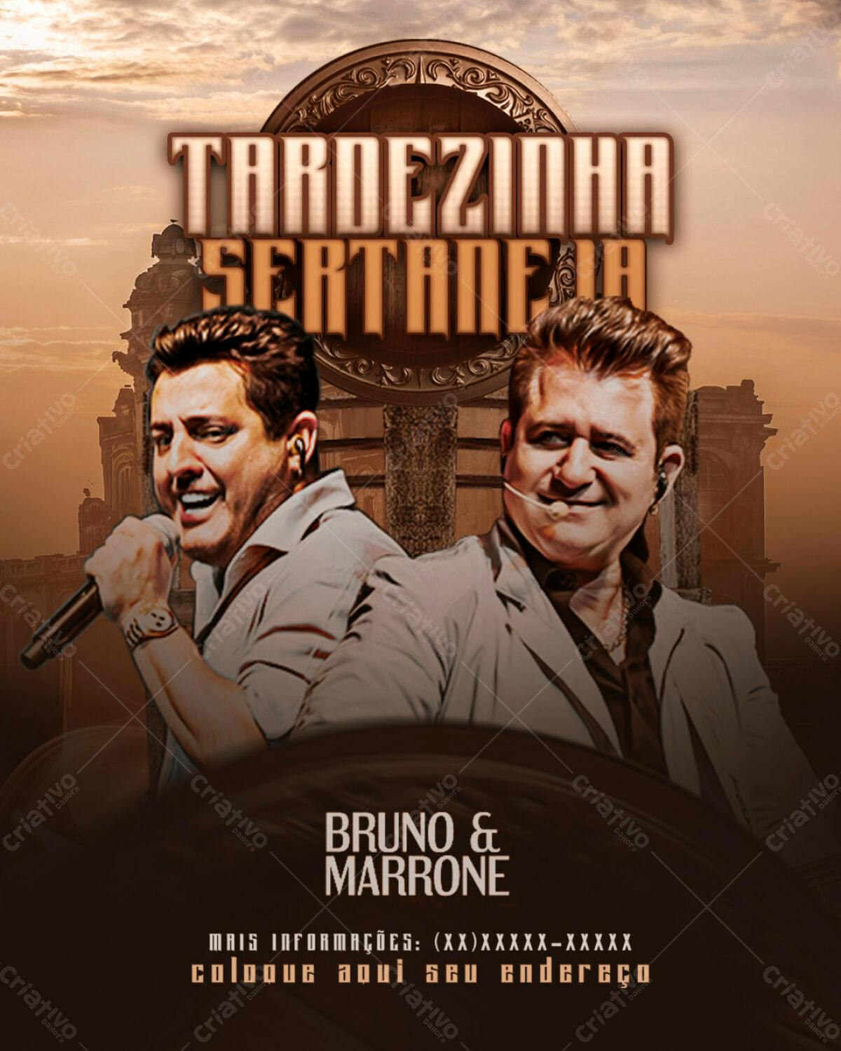 Flyer para Show Bruno & Marrone PSD Editável