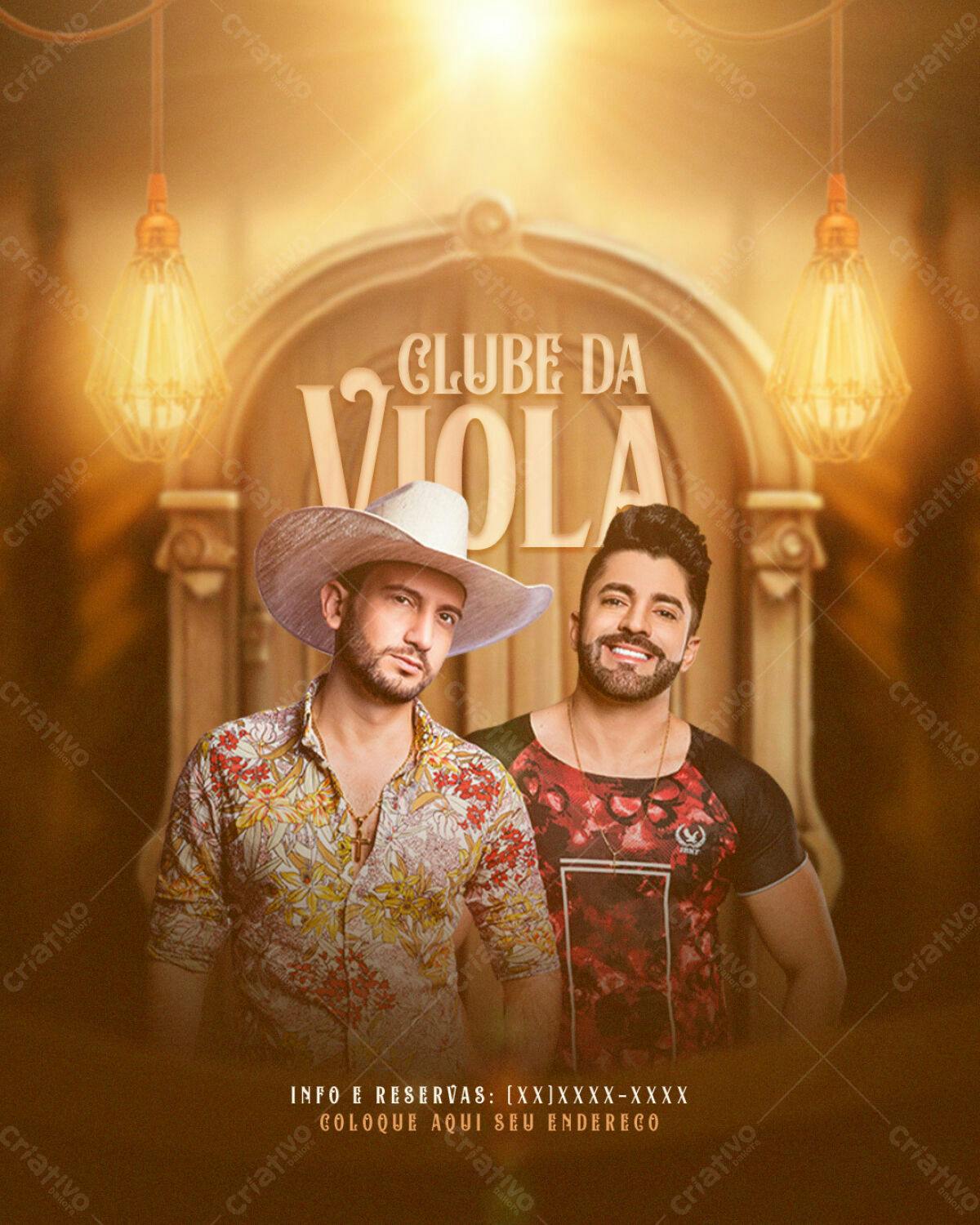 Flyer para Show do Clube da Viola PSD Editável