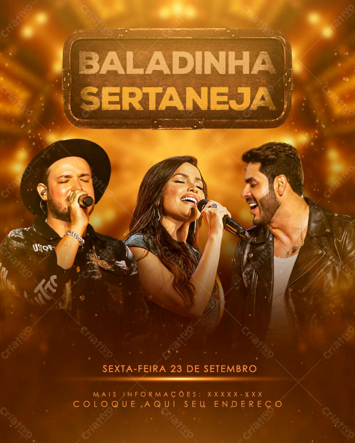 Flyer para Baladinha Sertaneja PSD Editável