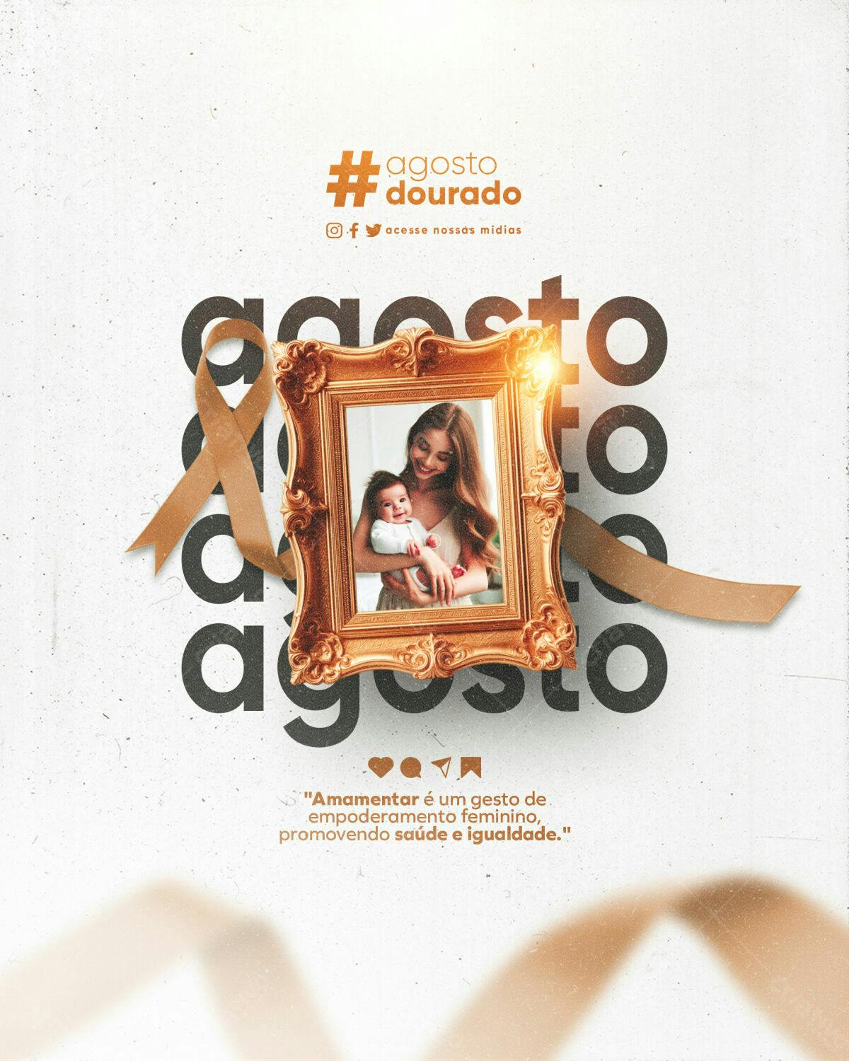 Post Agosto Dourado Amamentação PSD Editável