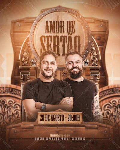 Flyers Para Artistas E Eventos Estilo Fesra Sertaneja Modelo 105