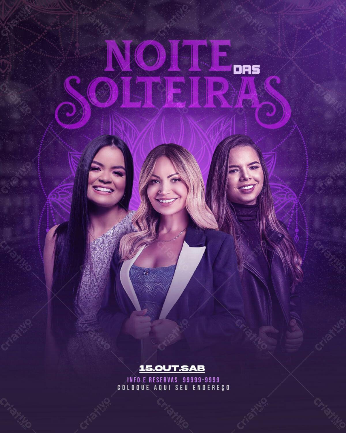 Flyer para Noite das Solteiras PSD Editável