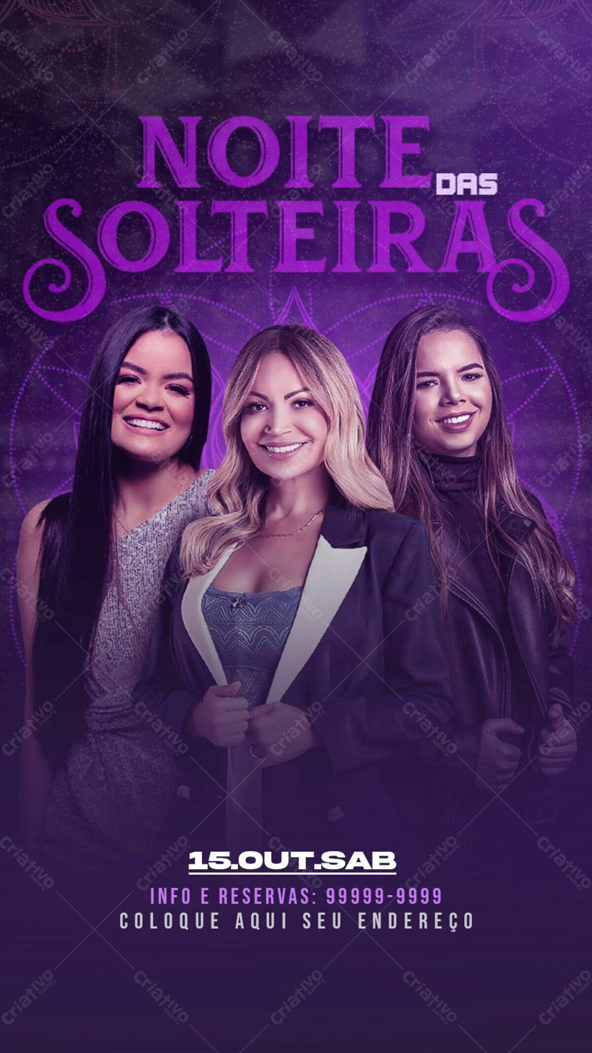 Flyer para Noite das Solteiras PSD Editável