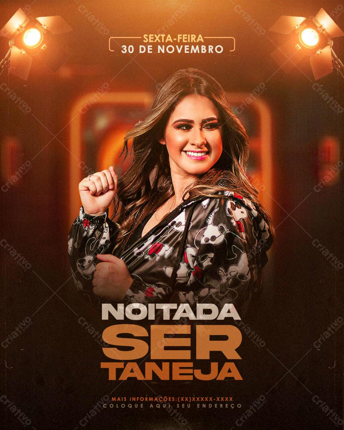 Flyer Noitada Sertaneja PSD Editável