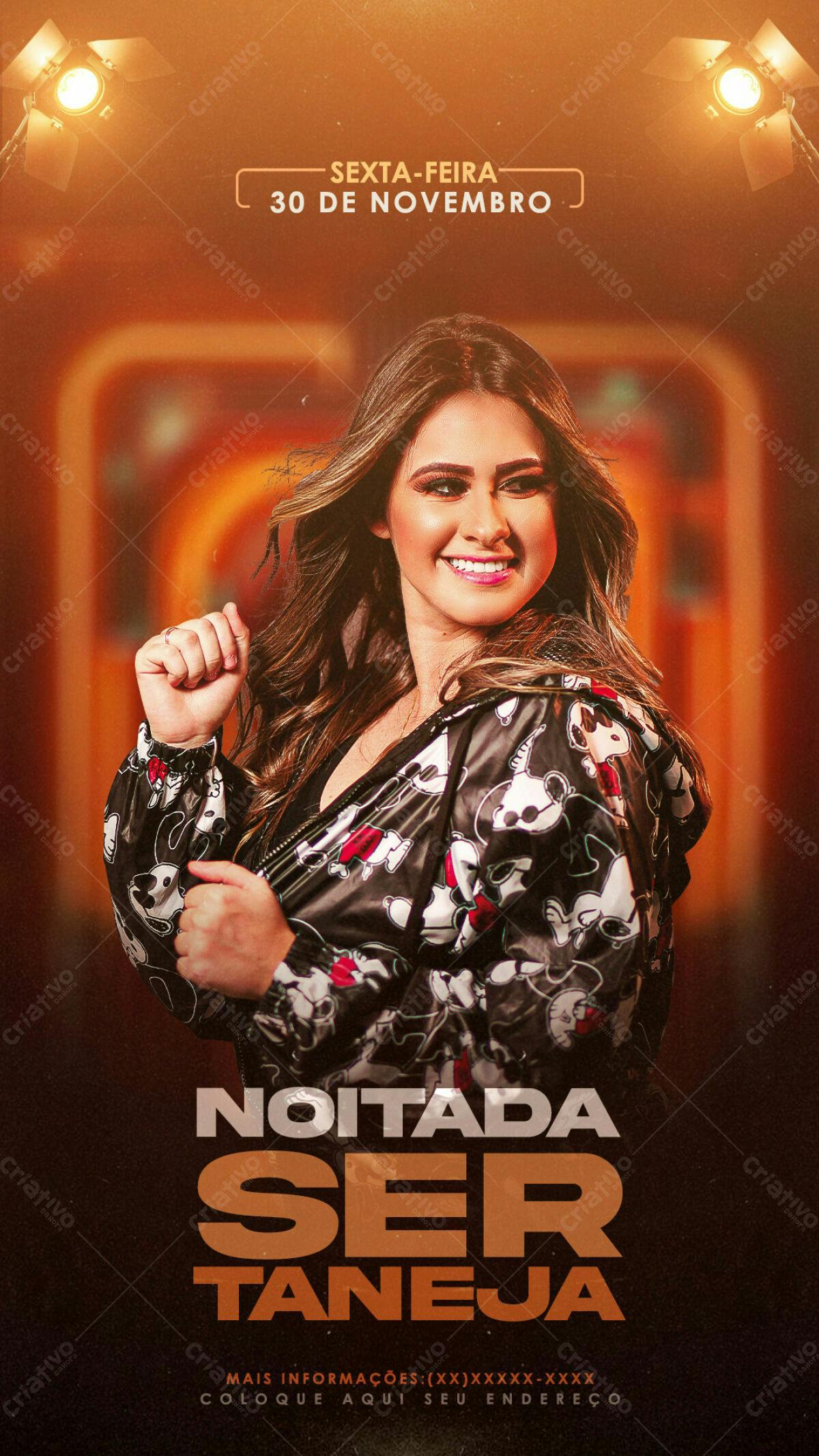 Flyer Noitada Ser Taneja PSD Editável
