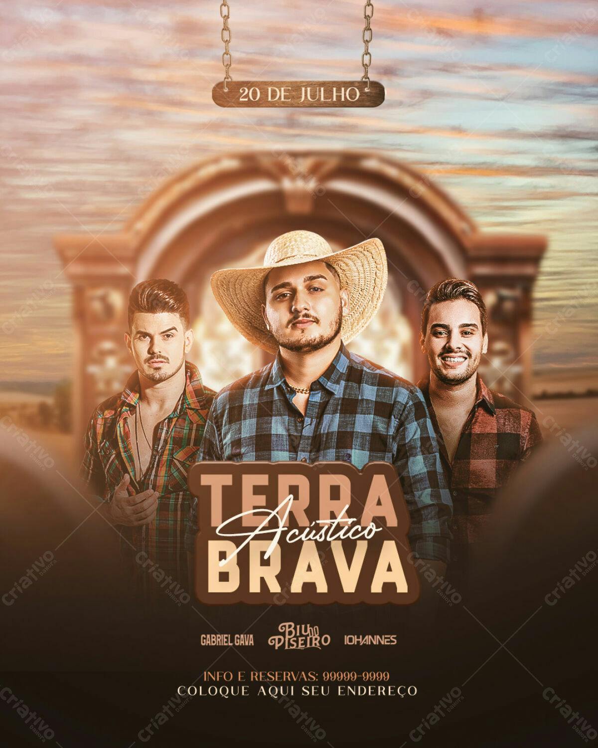 Flyer para Show Acústico Terra Brava PSD Editável