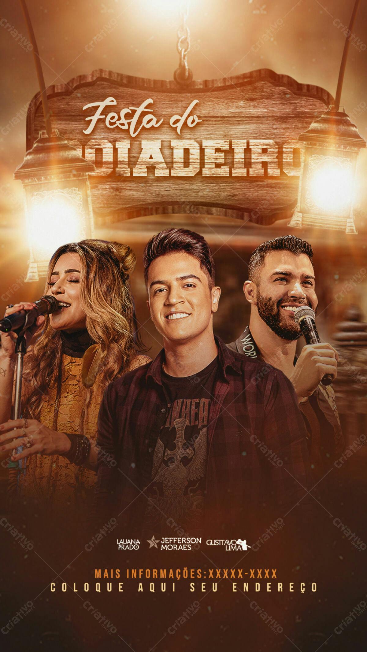 Flyer Festa do Diadeiro PSD Editável