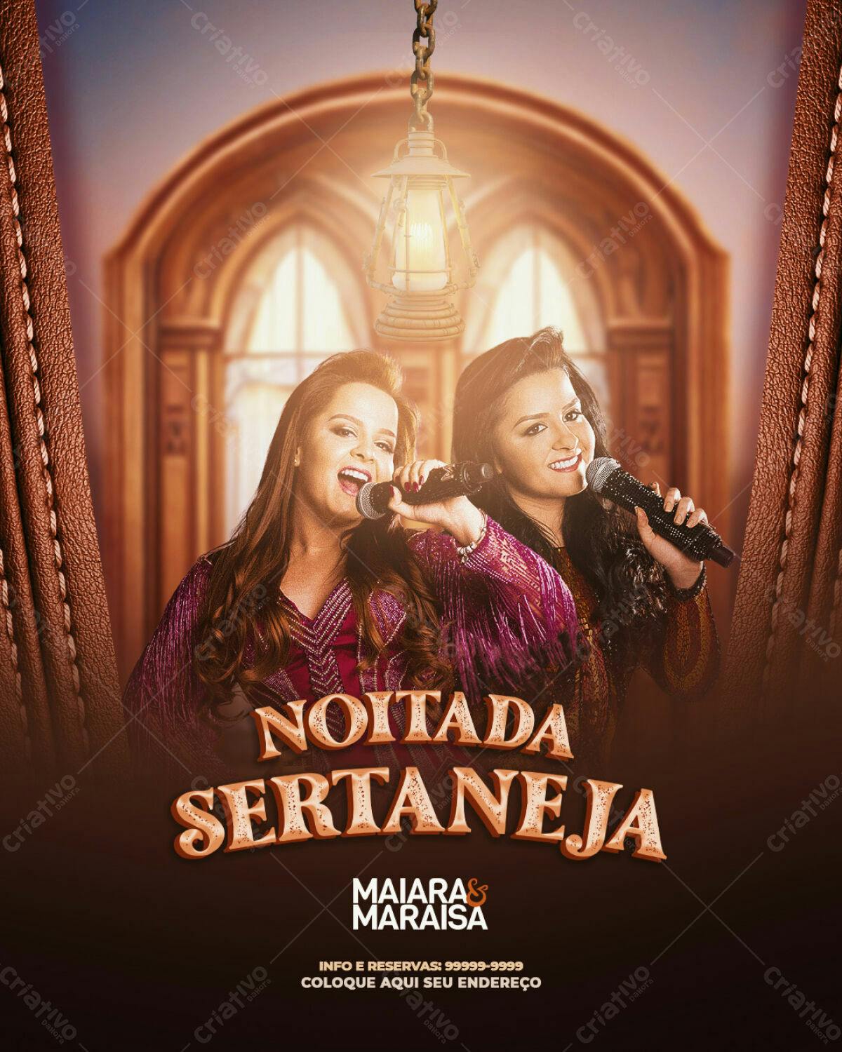 Flyer Noitada Sertaneja Maiara & Maraisa PSD Editável