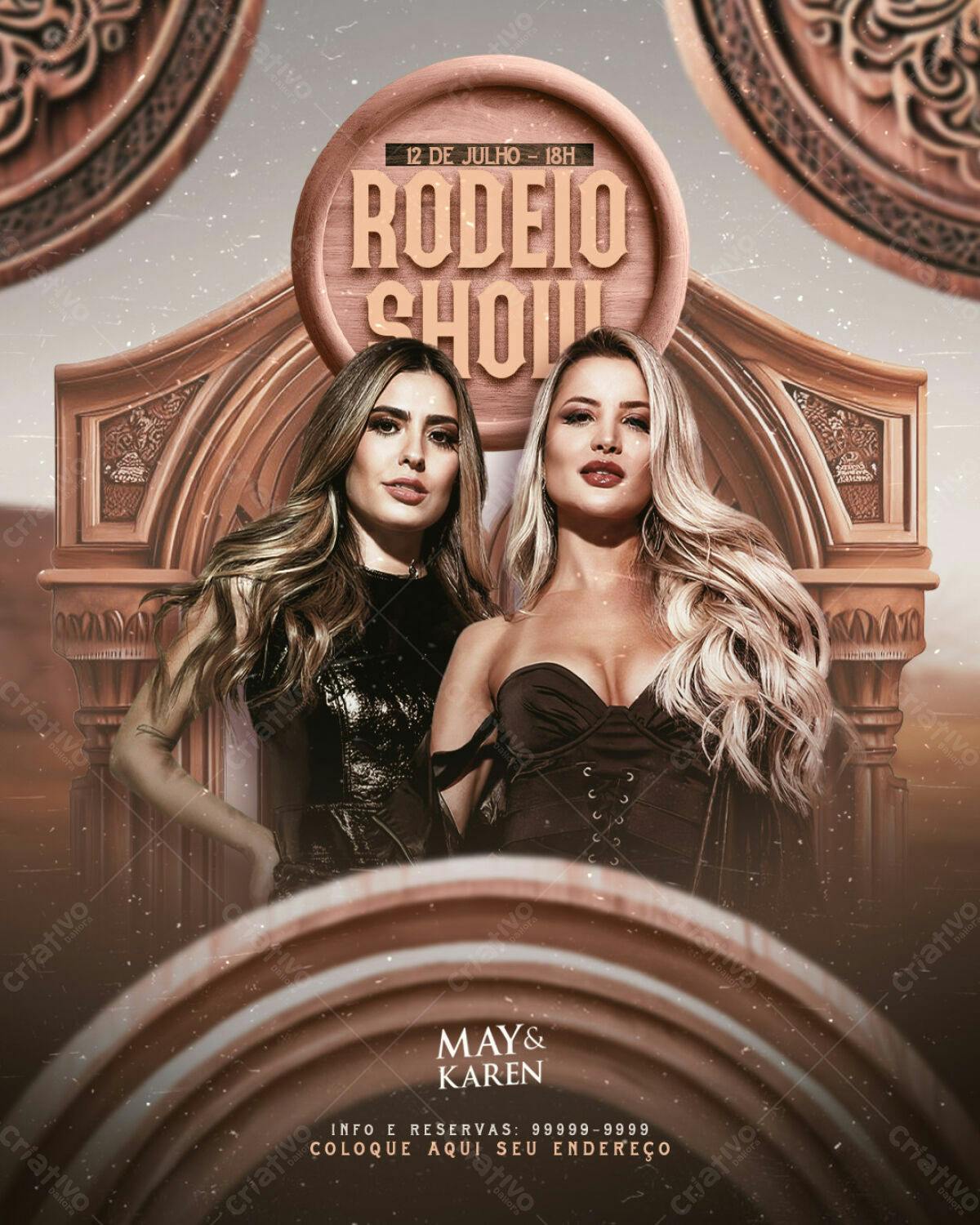 Flyer para Rodeio Show com May & Karen PSD Editável
