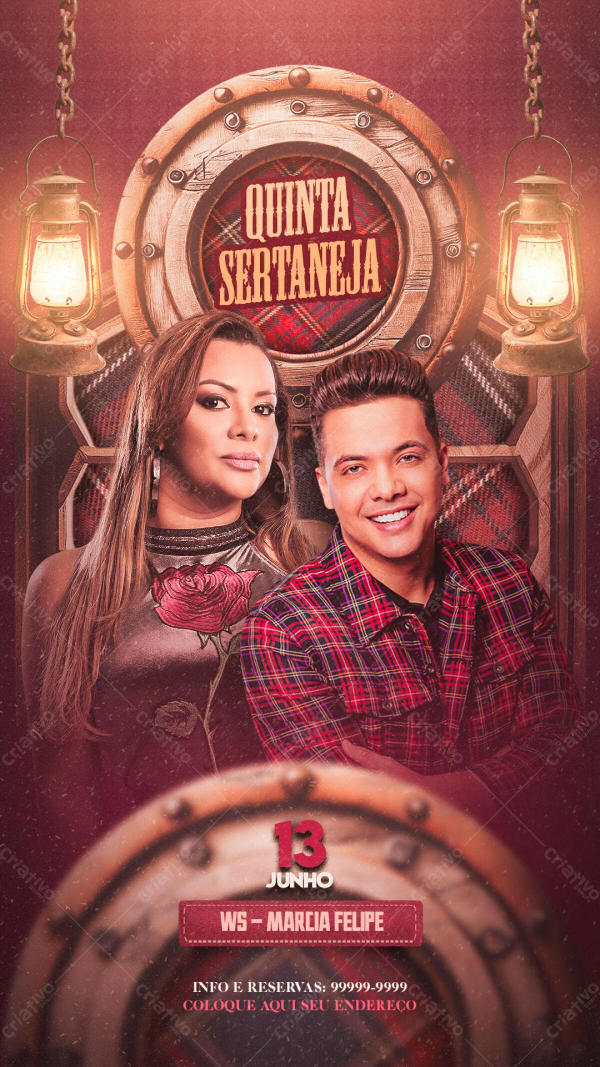 Flyer para Festa Sertaneja PSD Editável