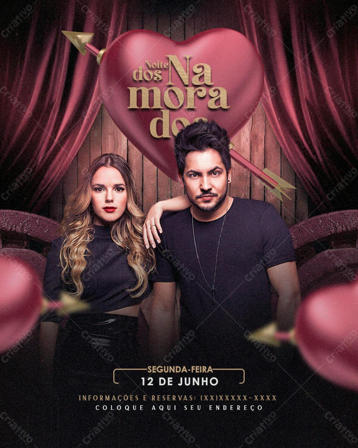Flyer para Dia dos Namorados PSD Editável