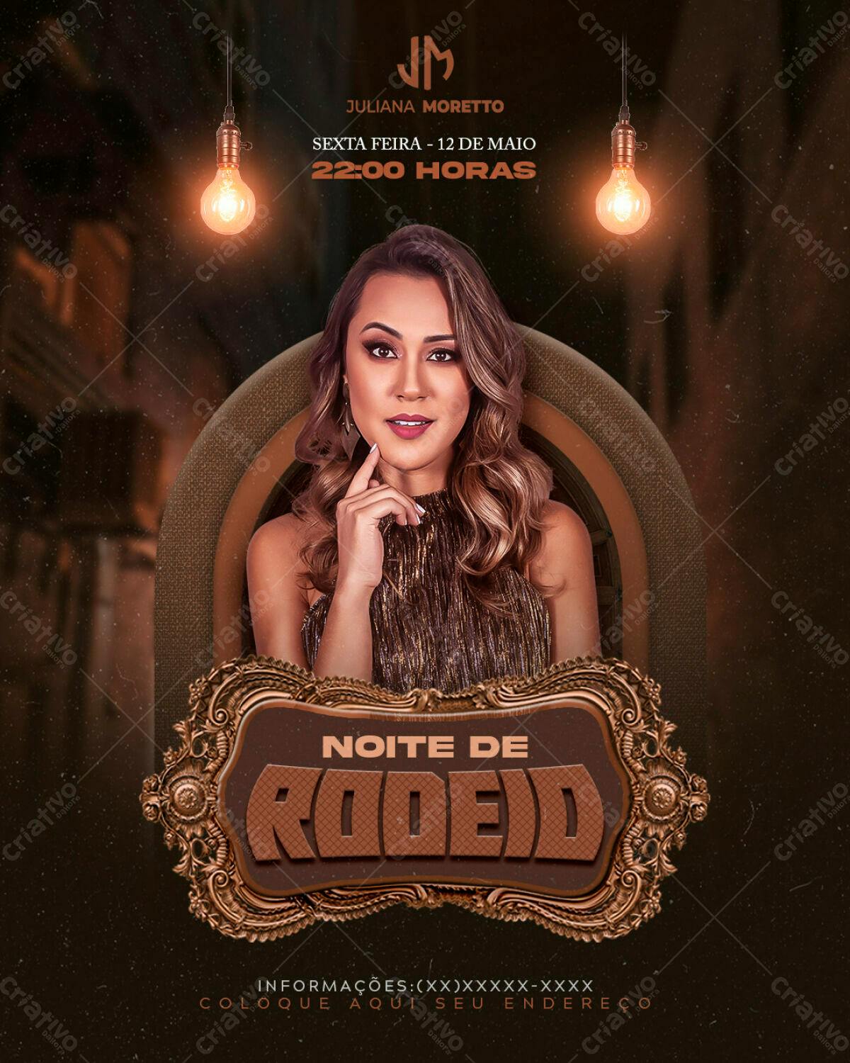Flyer Noite de Rodeio PSD Editável