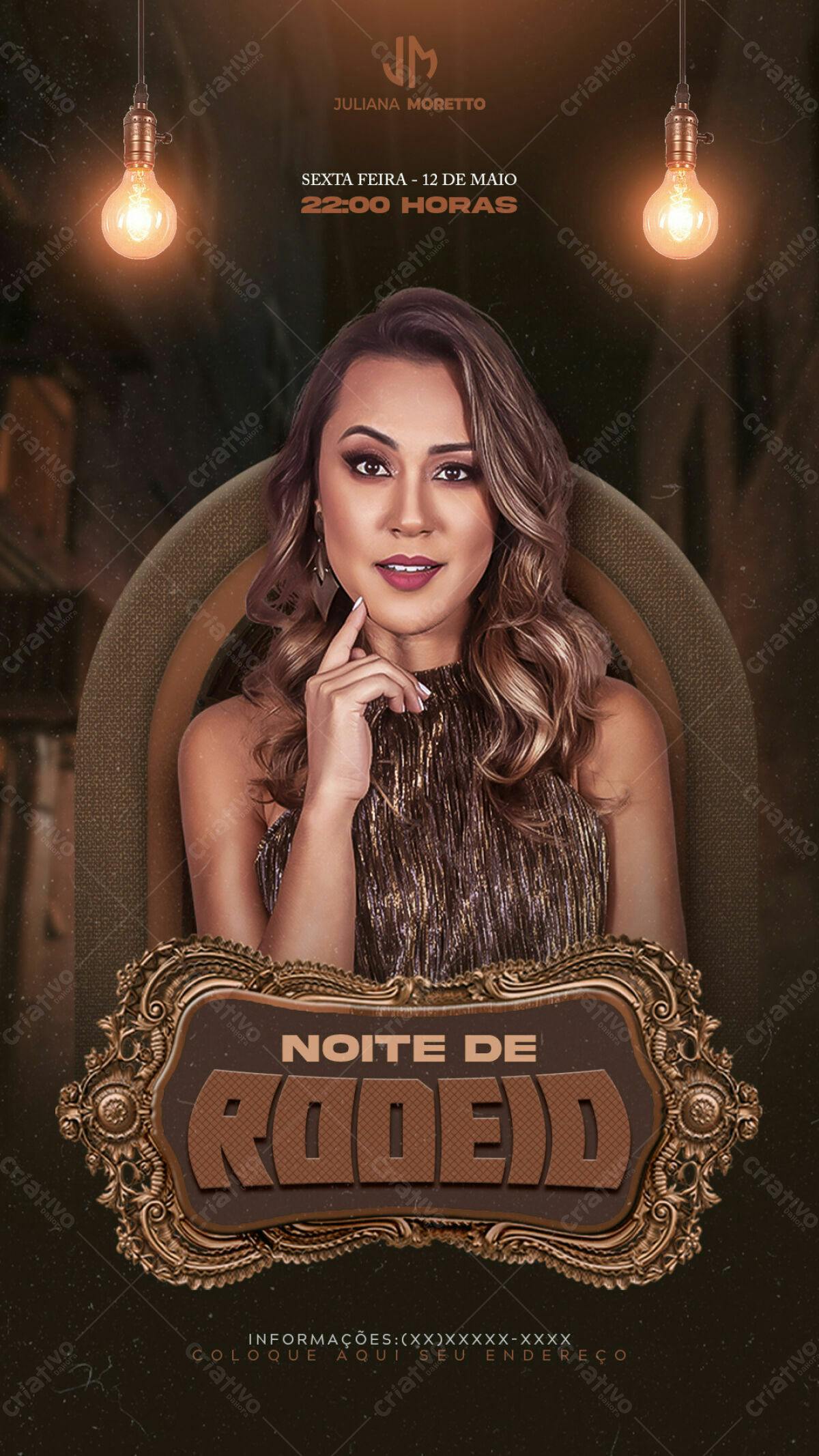 Flyer para Festa de Rodeio PSD Editável