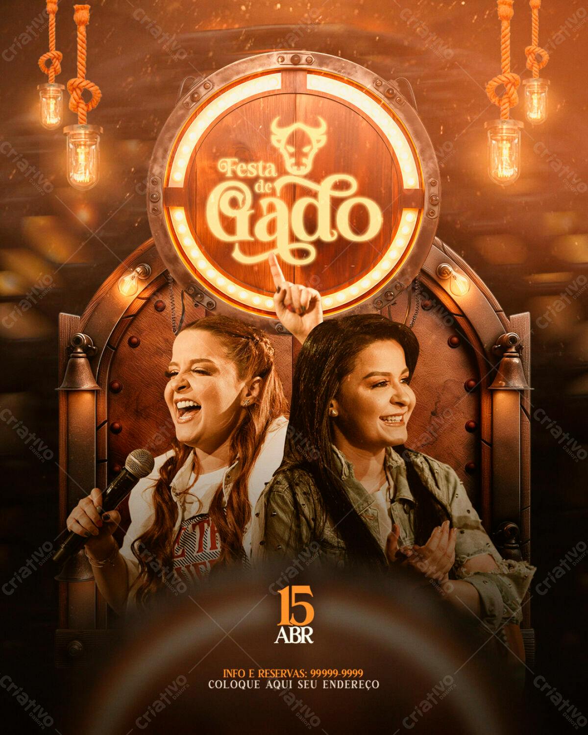 Flyer Festa de Gado PSD Editável