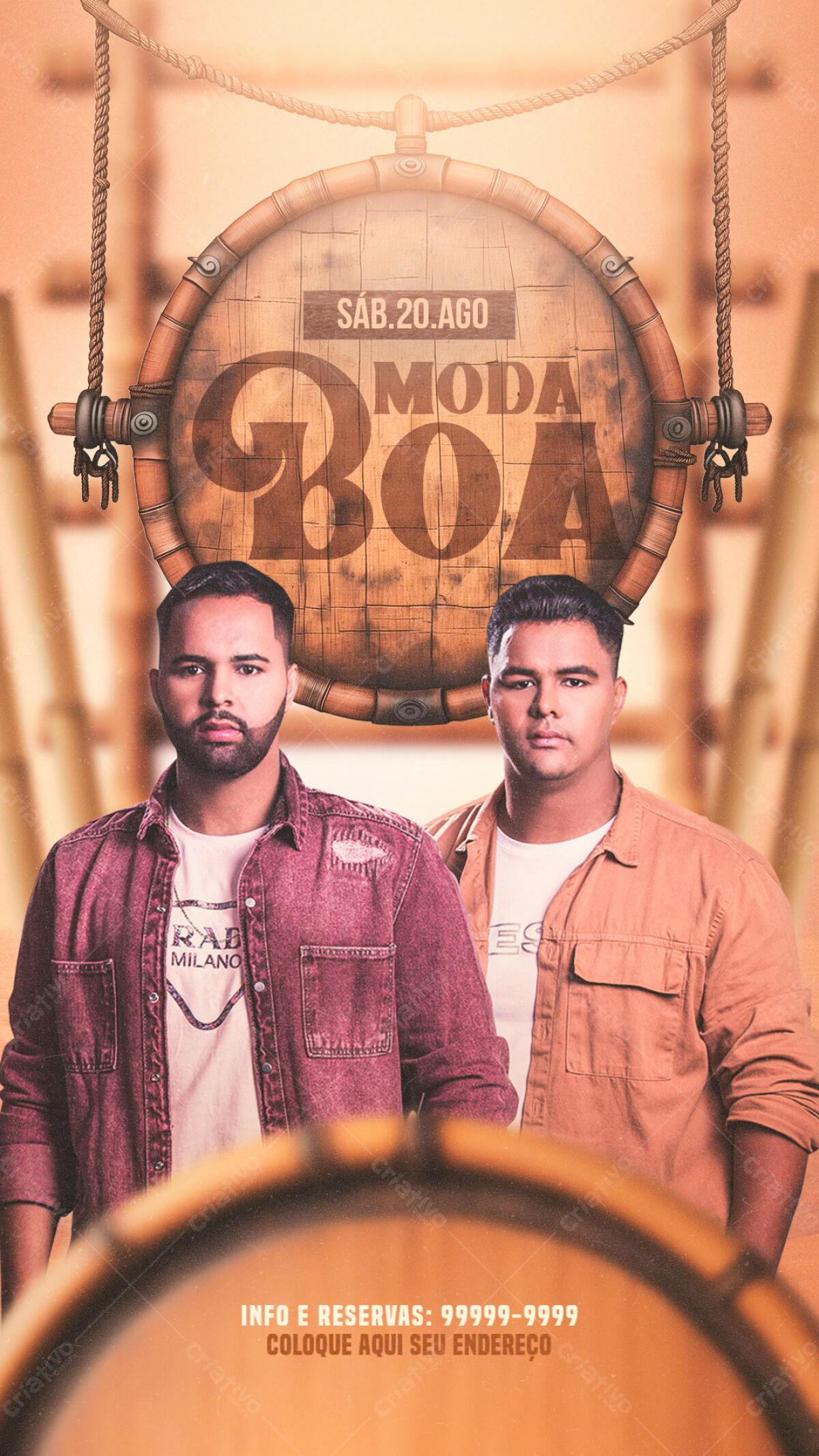 Flyer para Show Moda Boa PSD Editável