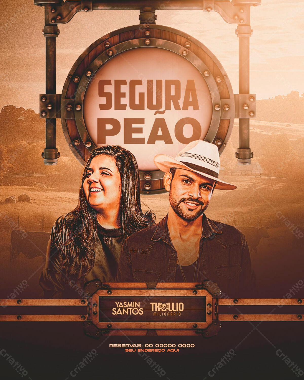 Flyer Show Sertanejo Segura Pêao PSD Editável
