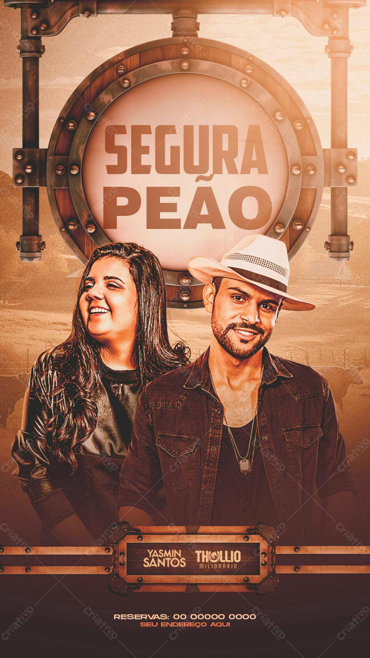 Flyer Show Sertanejo Segura Pêao PSD Editável
