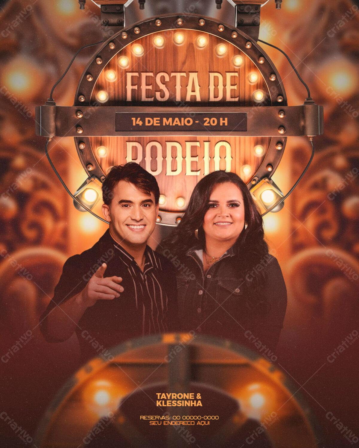 Flyer Festa de Rodeio PSD Editável
