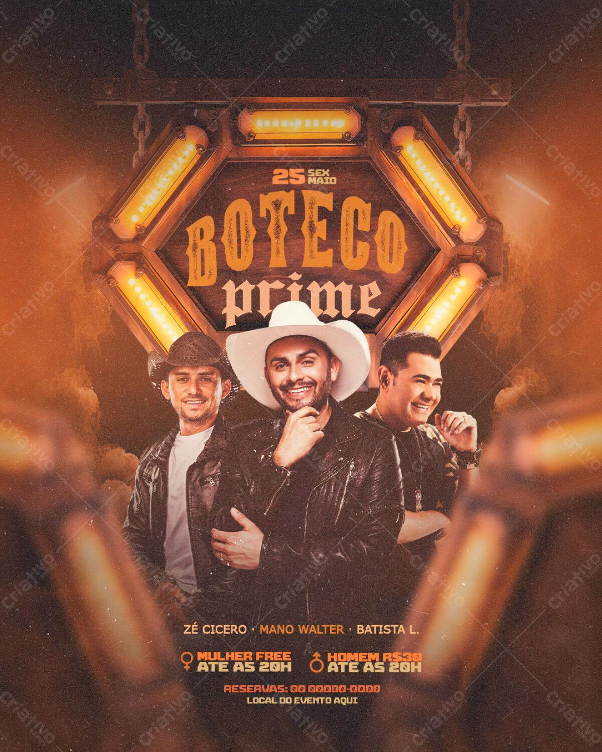 Flyer Boteco Prime PSD Editável