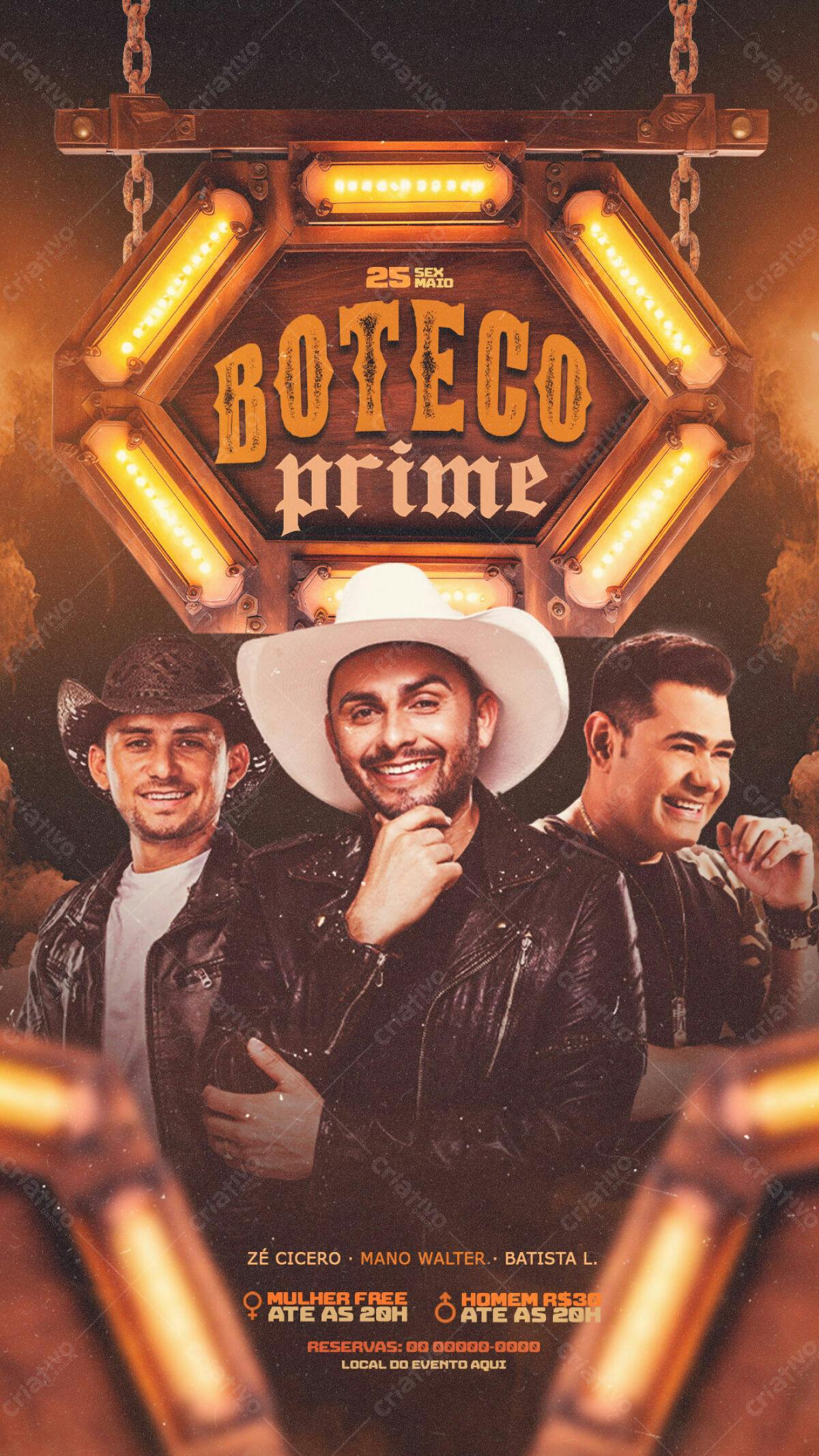 Flyer Boteco Prime PSD Editável