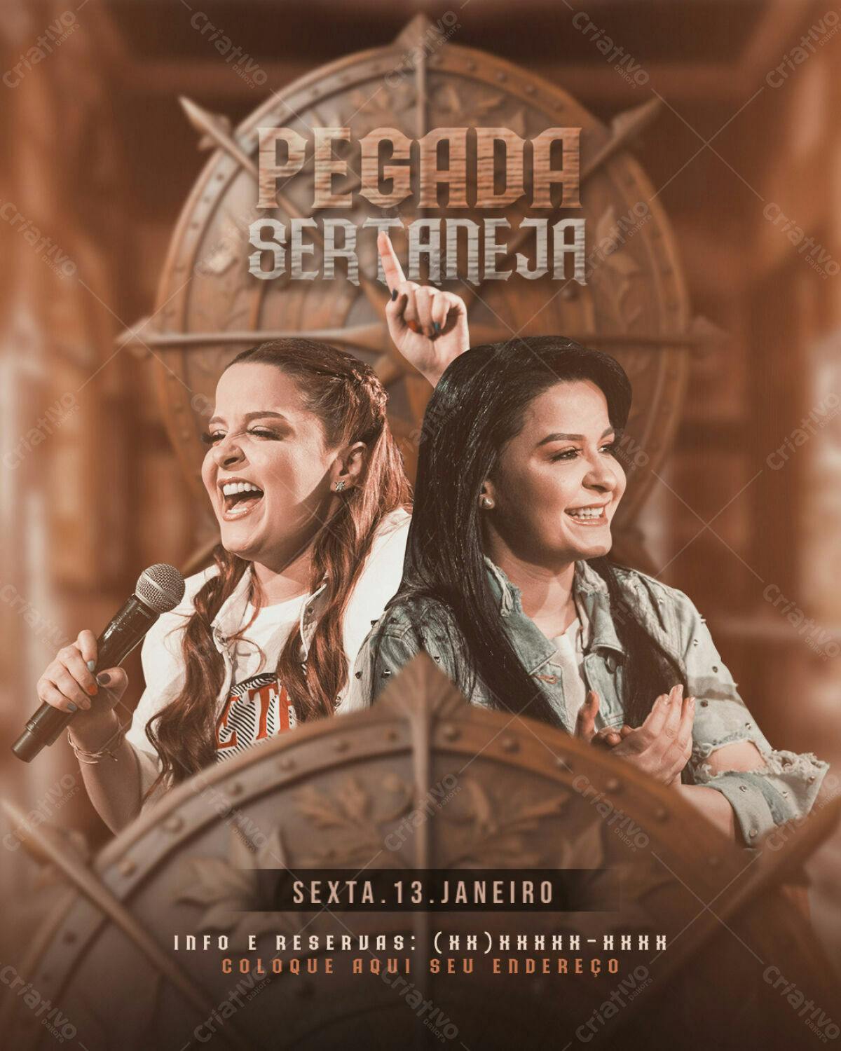 Flyer Pegada Sertaneja PSD Editável