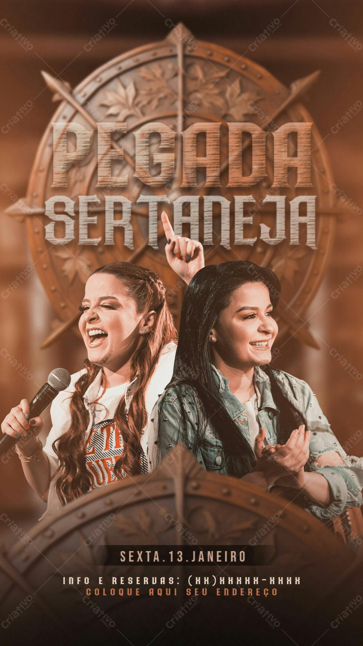 Flyer para Evento Sertanejo PSD Editável